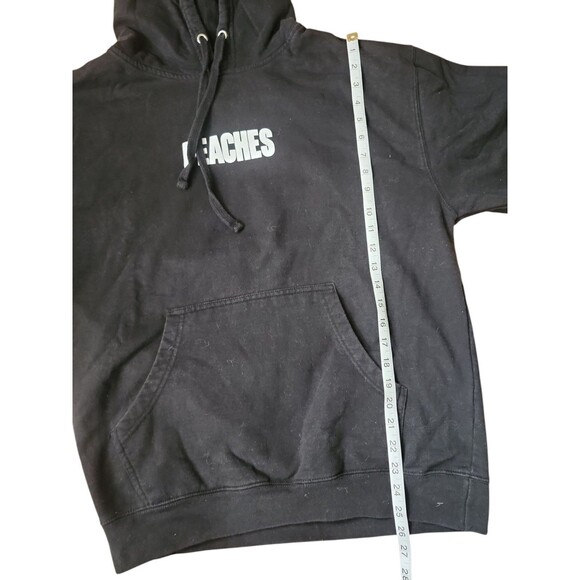 Justin Bieber Pullover Hoodie Women's Large Justice Concert Tour Peaches Black - Picture 7 of 7